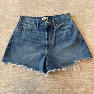 Madewell Shorts‎ Womens 31 The Momjean Medium Wash Denim Cut Offs 3.5" Inseam